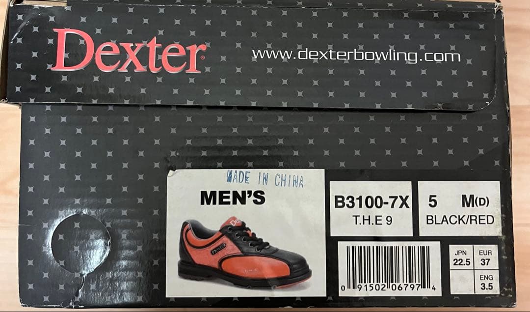 新品未使用Dexter THE 9 レッド/ブラック5M(D)23センチ相当