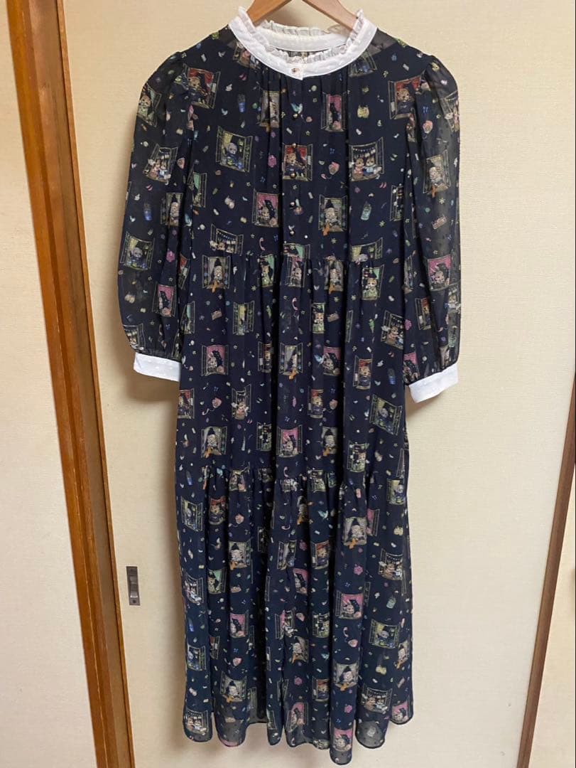 yukiemon おはよう柄 ロングワンピース