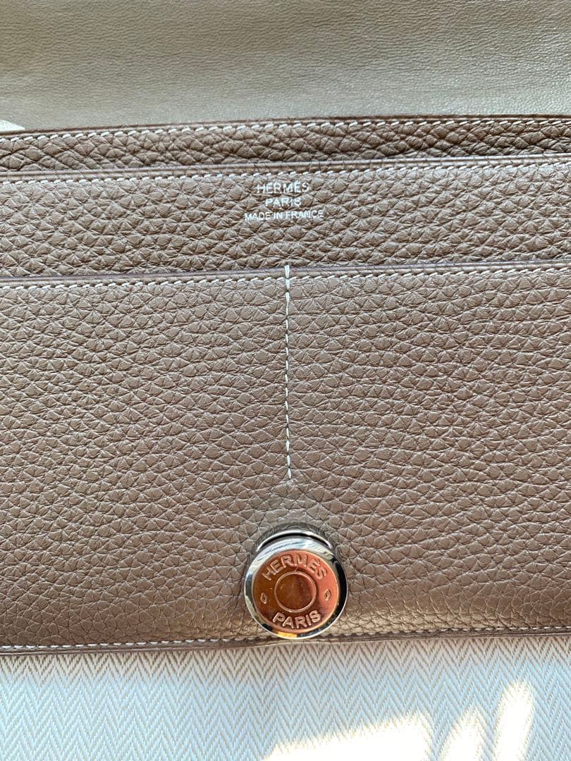 【美品】エルメス ドゴンGM ウォレット 財布 エトゥープ　HERMES