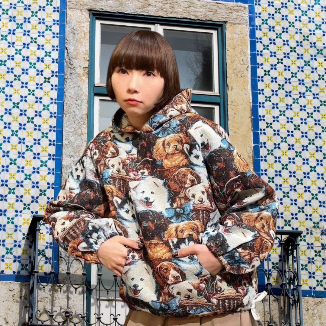 POPPY✳️あさぎーにょ メニードッグゴブランパーカー【F】プルオーバー