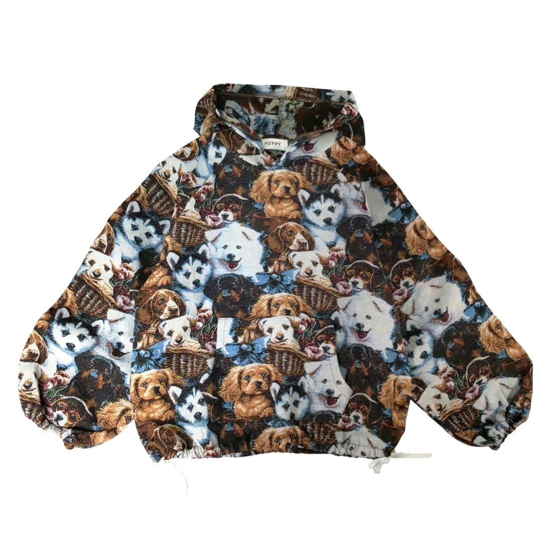 POPPY✳️あさぎーにょ メニードッグゴブランパーカー【F】プルオーバー