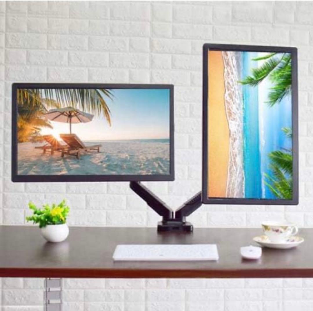 Lumen MA-GS207BK ガススプリング式 ２面液晶ディスプレイアーム