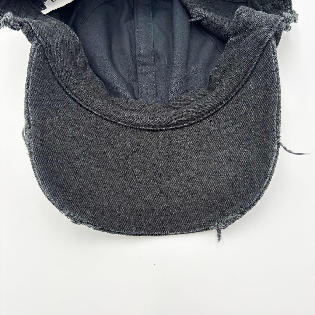 極美品 ディーゼル C-EWAN ダメージキャップ デカロゴ ブラック