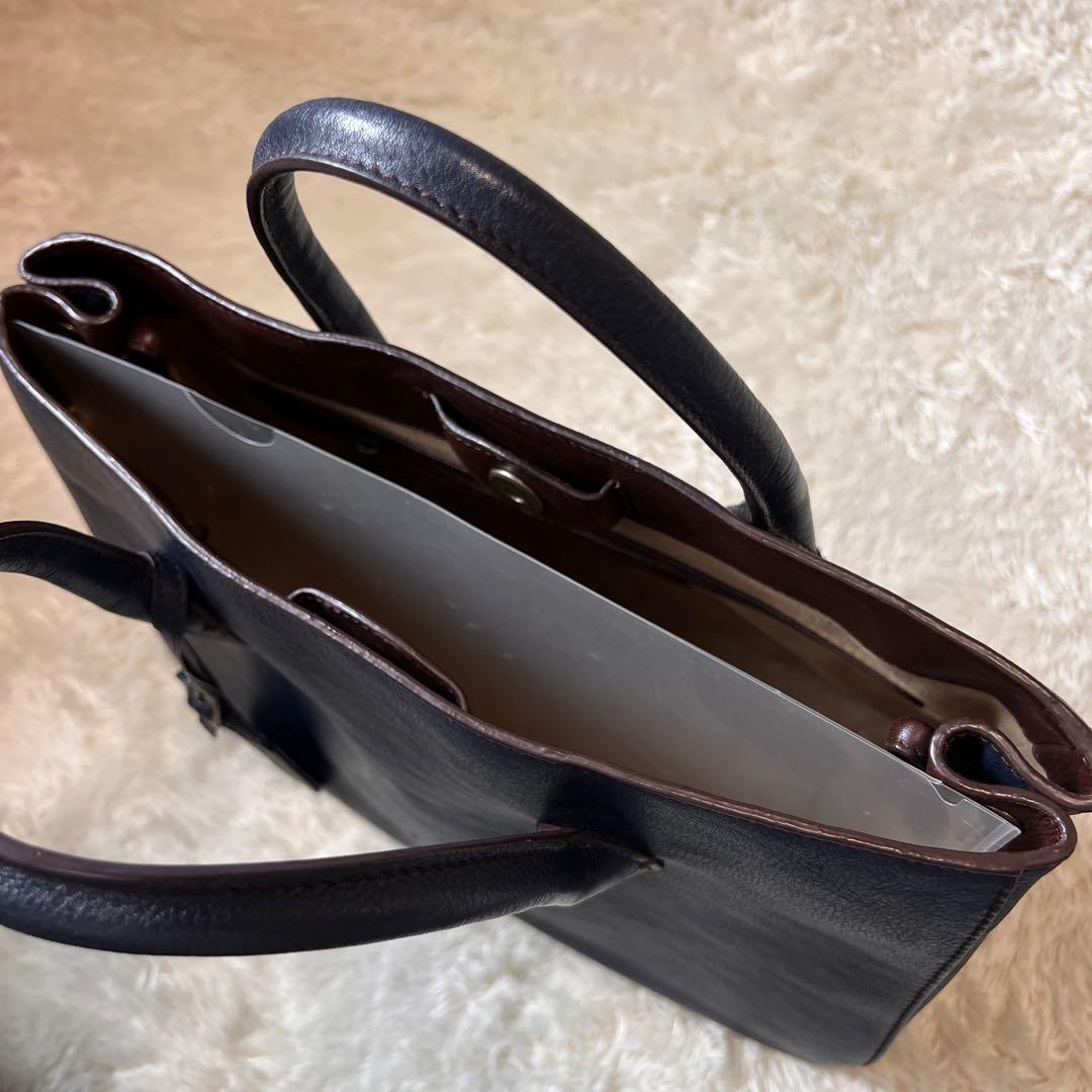 マザーハウス リン ハンドバッグ 2way ビジネスバッグ ネイビー A4収納