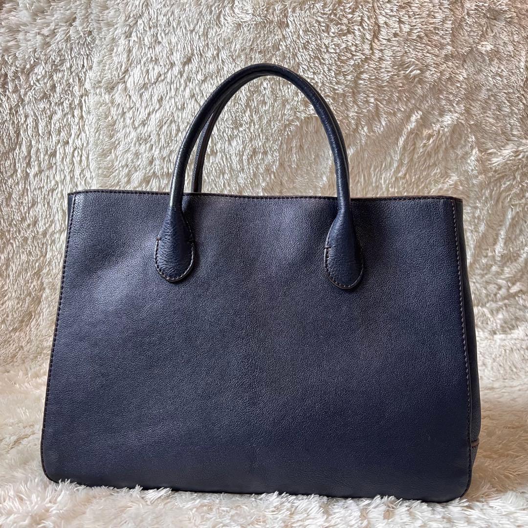 マザーハウス リン ハンドバッグ 2way ビジネスバッグ ネイビー A4収納