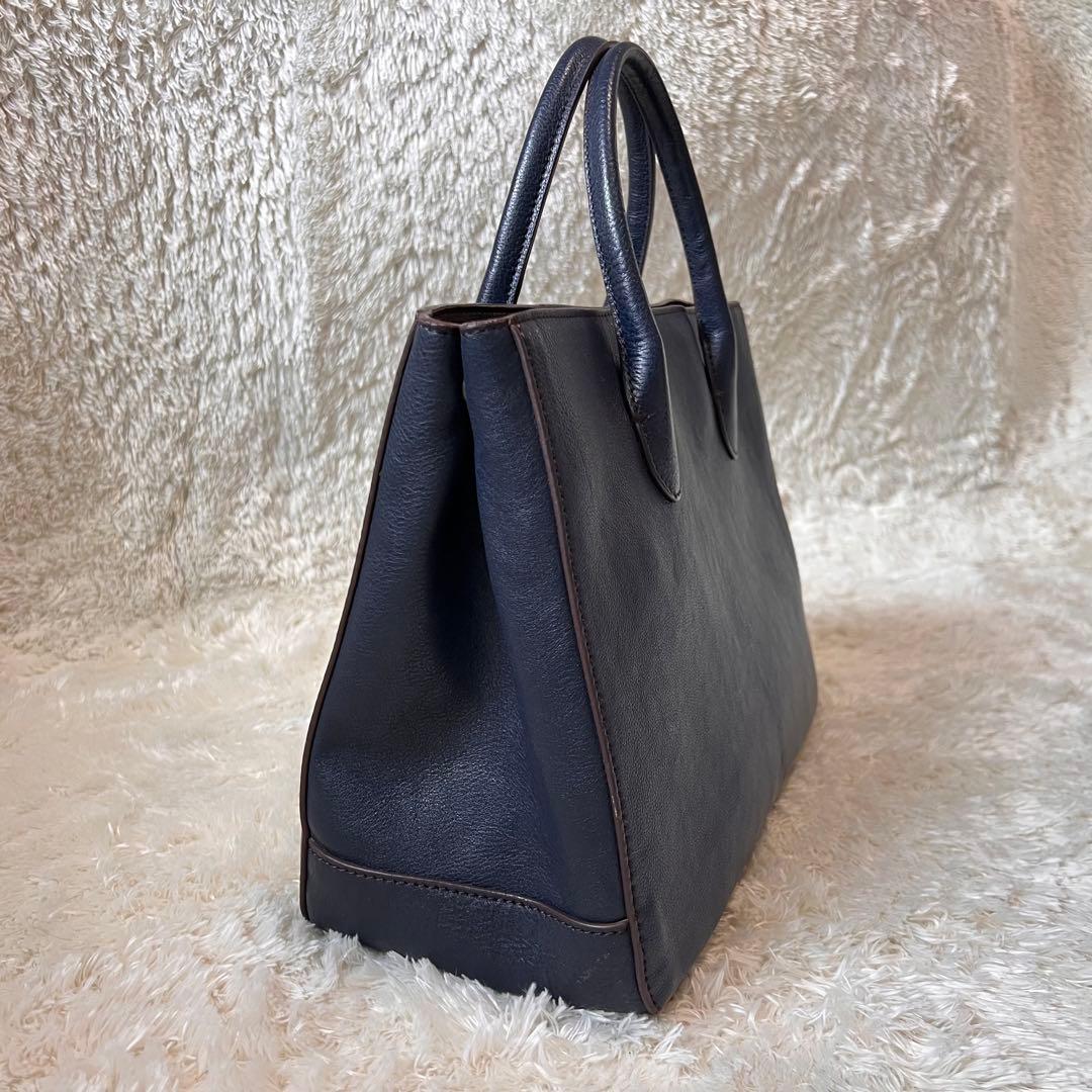 マザーハウス リン ハンドバッグ 2way ビジネスバッグ ネイビー A4収納