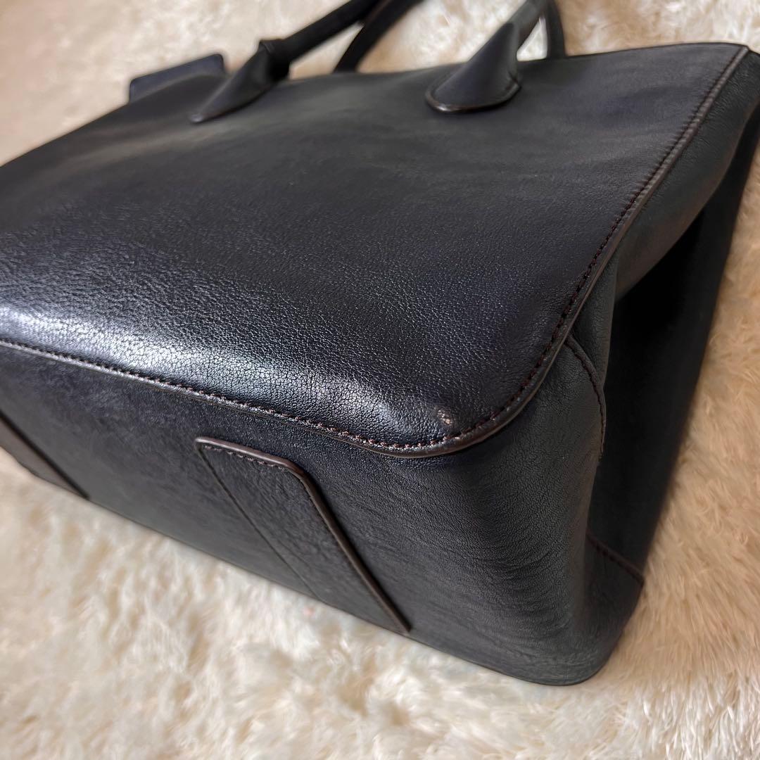 マザーハウス リン ハンドバッグ 2way ビジネスバッグ ネイビー A4収納