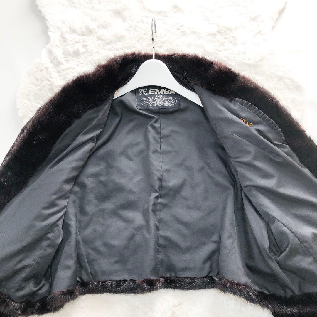 EMBA*エンバ　ショートミンクコート　毛皮　リアルファー　ブラウン