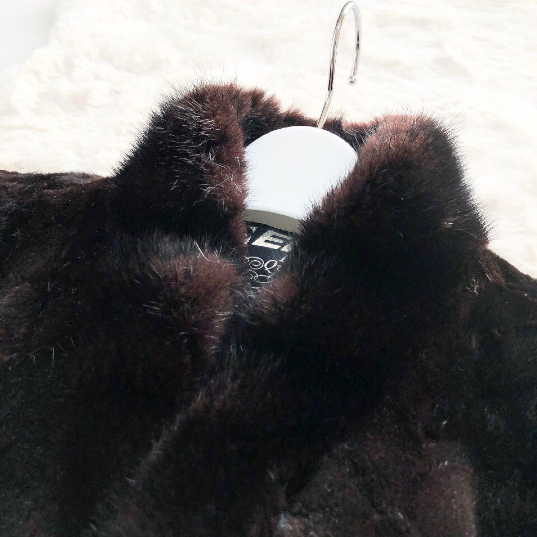 EMBA*エンバ　ショートミンクコート　毛皮　リアルファー　ブラウン