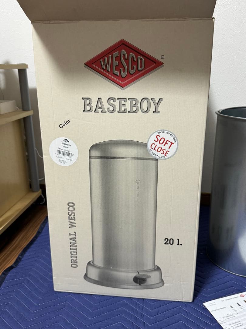 《定価6.5万未使用》ウェスコごみ箱20L ブラック ペダルピン&メタルライナー