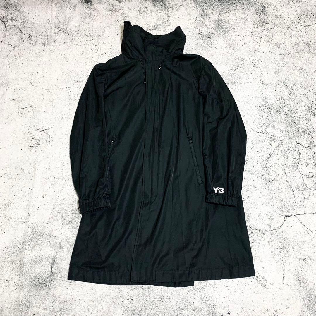 Y-3 ナイロンモッズコート　パーカー　フード　ロングコート　ブラック　Mサイズ