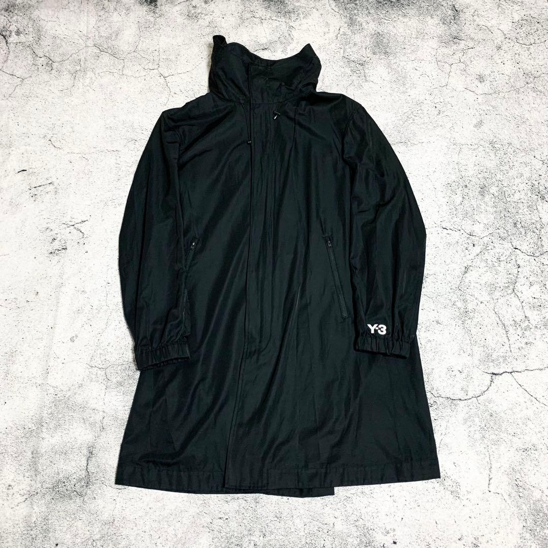 Y-3 ナイロンモッズコート　パーカー　フード　ロングコート　ブラック　Mサイズ