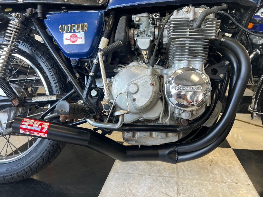 CB400F/350F ショート管マフラー黒　ステッカー付き送　料込み