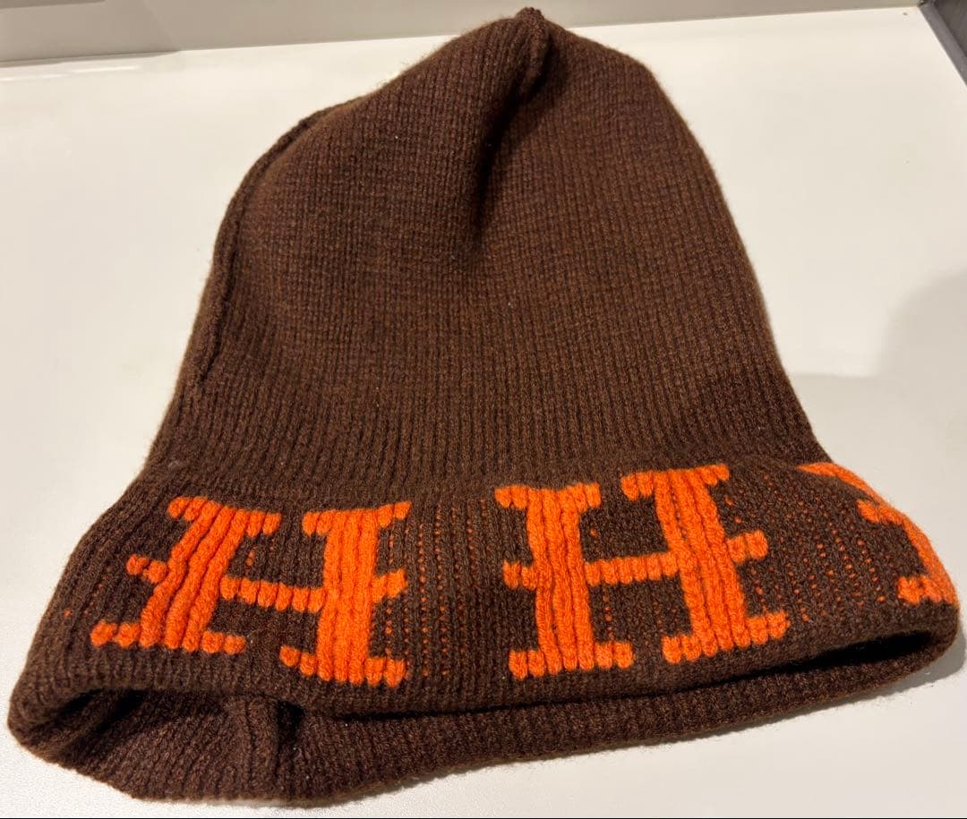 エルメス / HERMES マルジェラ期 Hロゴ カシミヤ ニット帽