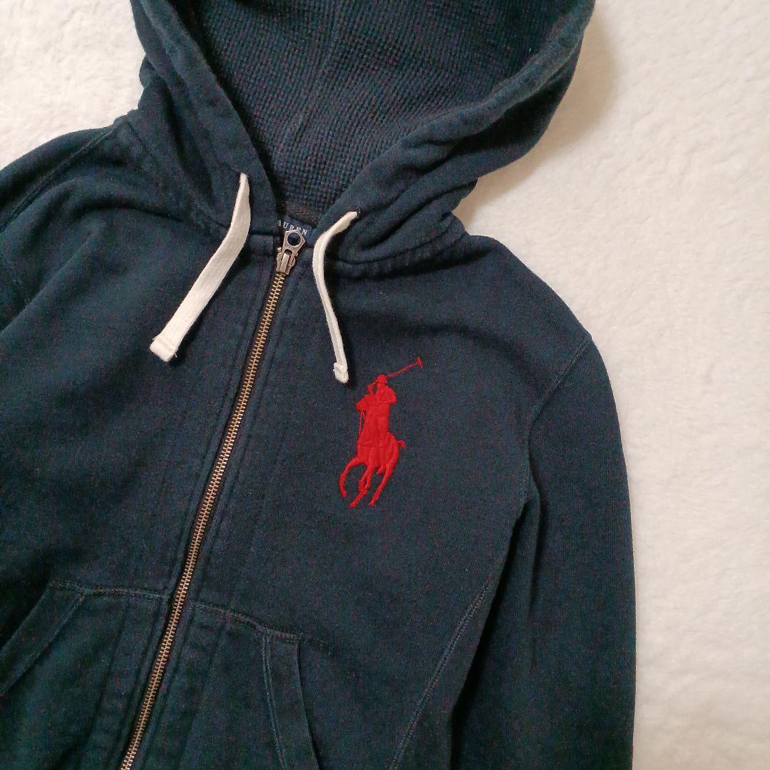 Ralph Lauren パーカー 平成ギャル Y2K ネイビー ビッグポニー