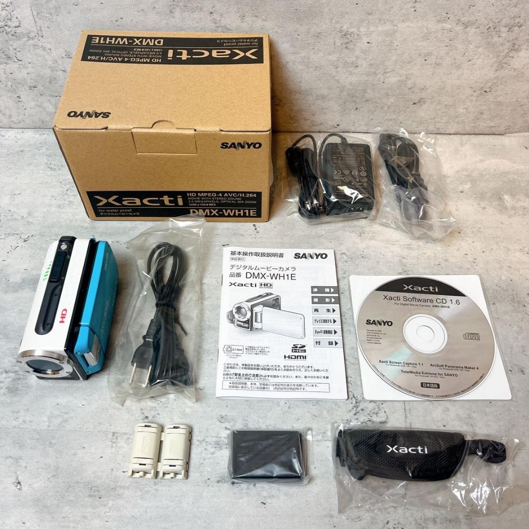 SANYO サンヨー Xacti DMX-WH1E ビデオカメラ ブルー ホワイ