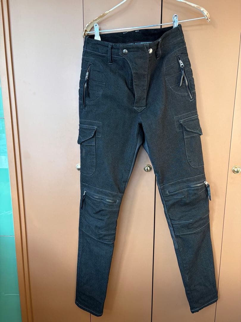 マックスフリッツ ヒートガードカーゴパンツ 牛革 ストレッチデニム