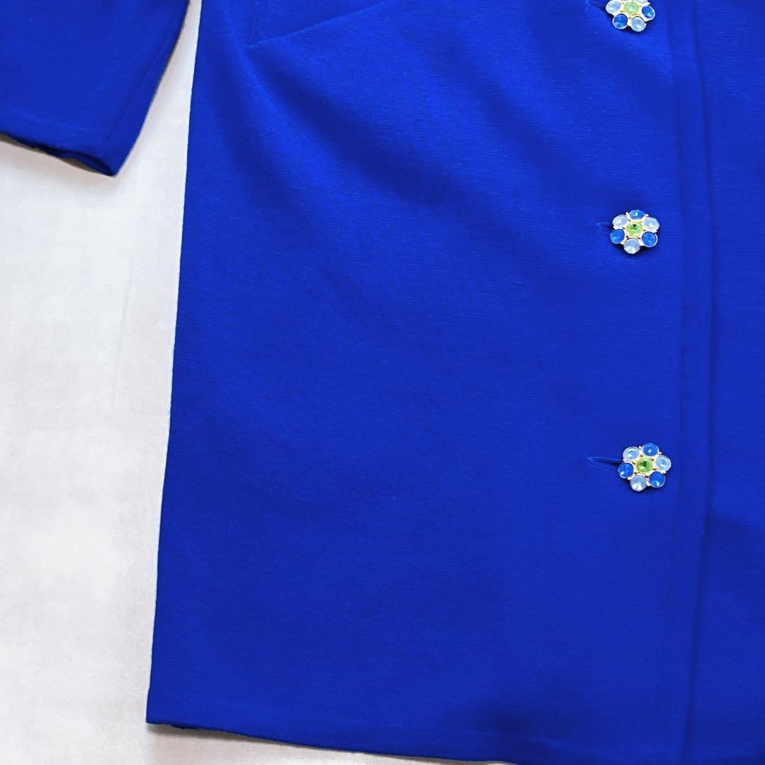 美品 サンローラン クリスタルボタン ビジュー ニットワンピース