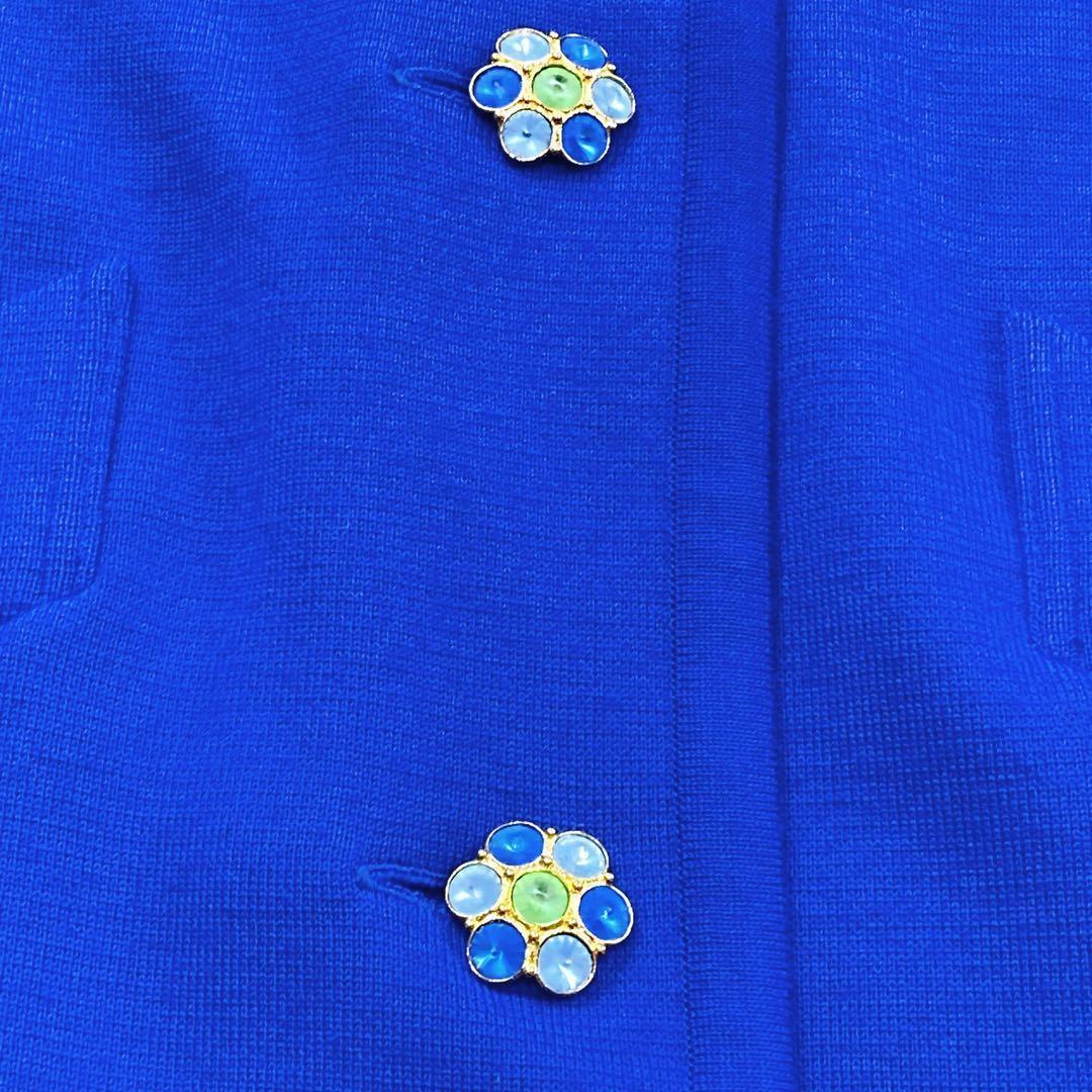 美品 サンローラン クリスタルボタン ビジュー ニットワンピース