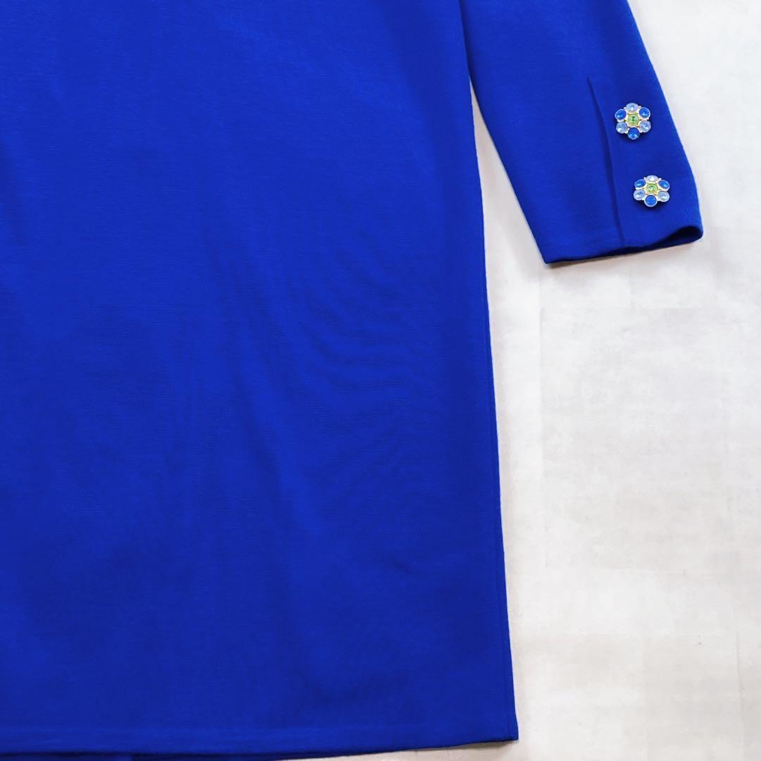 美品 サンローラン クリスタルボタン ビジュー ニットワンピース