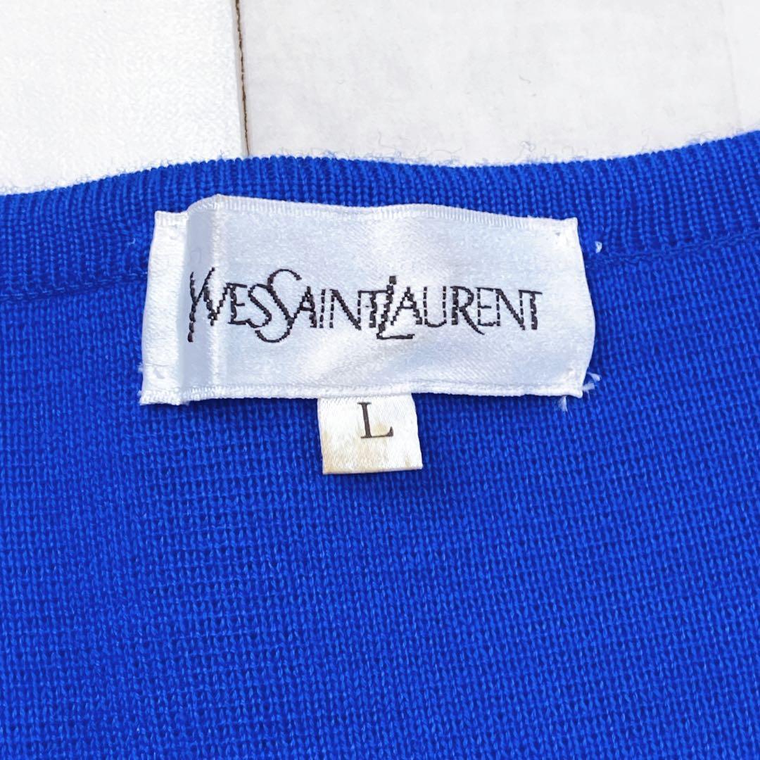 美品 サンローラン クリスタルボタン ビジュー ニットワンピース