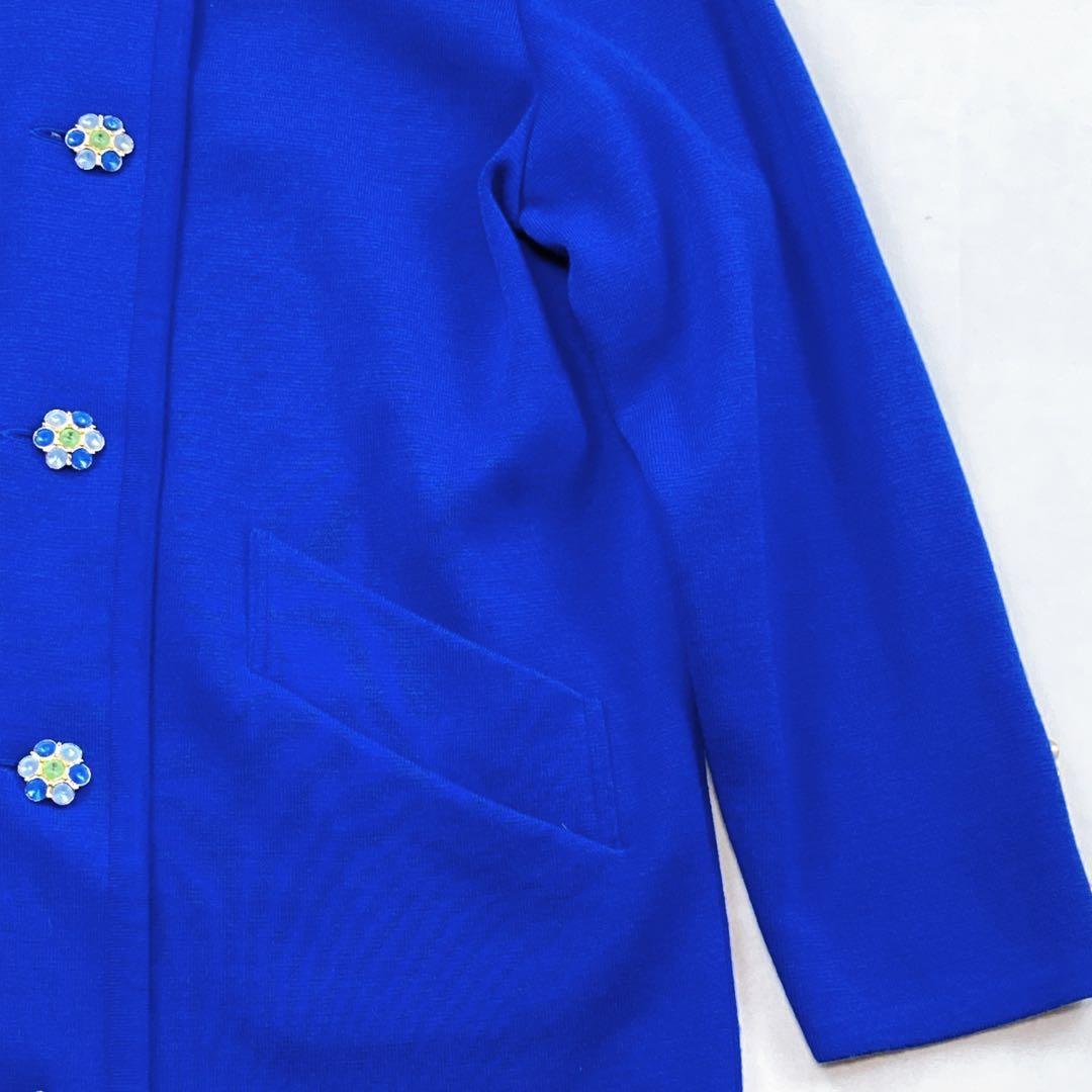 美品 サンローラン クリスタルボタン ビジュー ニットワンピース