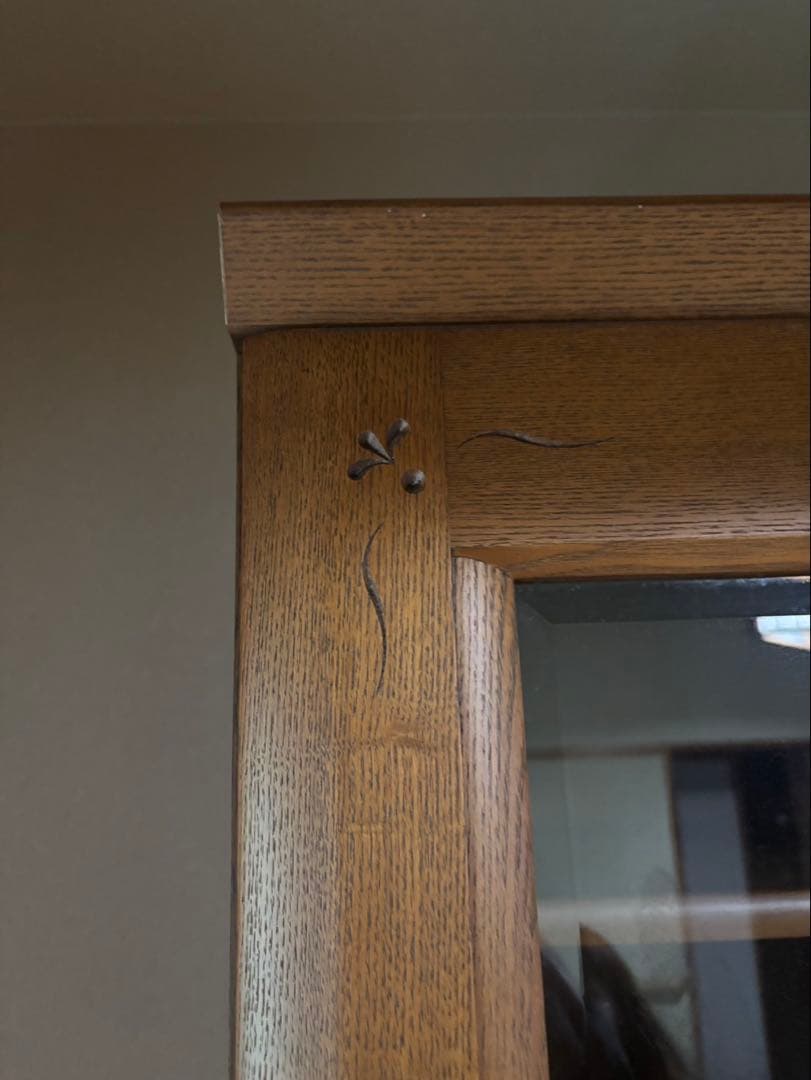 木製 ガラス扉 食器棚