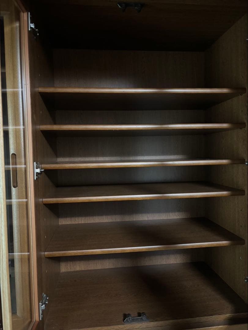 木製 ガラス扉 食器棚