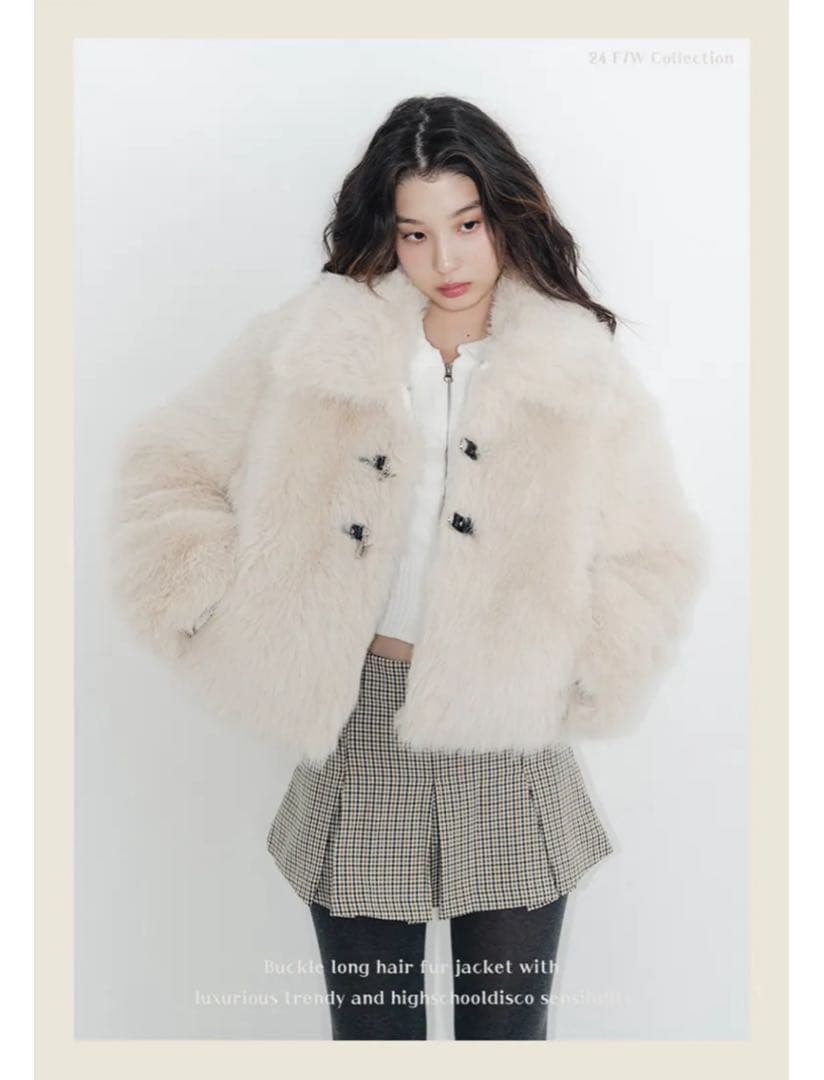 HIGH SCHOOL DISCO バックルロングヘアファージャケット