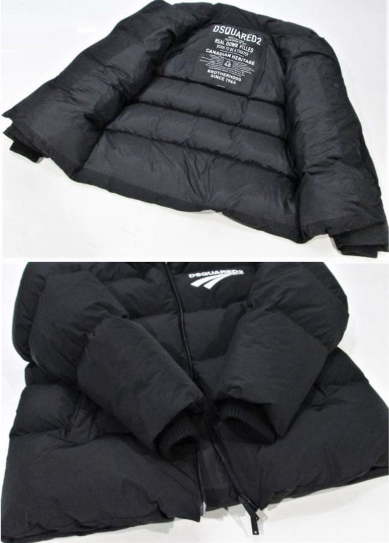 46サイズ　 DSQUARED2 ロゴ　美品　ダウンジャケット　黒　破格