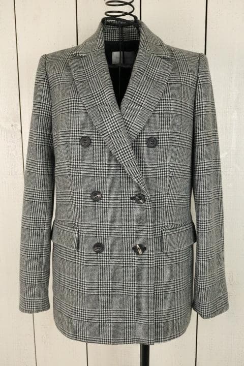 メ*き様 【新品同様】☆ピンキー＆ダイアン：グレンチェック　ダブルブレスト　ジャ