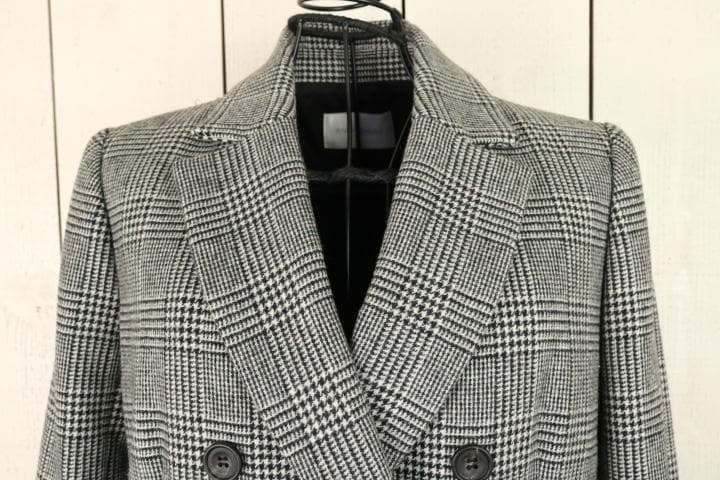 メ*き様 【新品同様】☆ピンキー＆ダイアン：グレンチェック　ダブルブレスト　ジャ