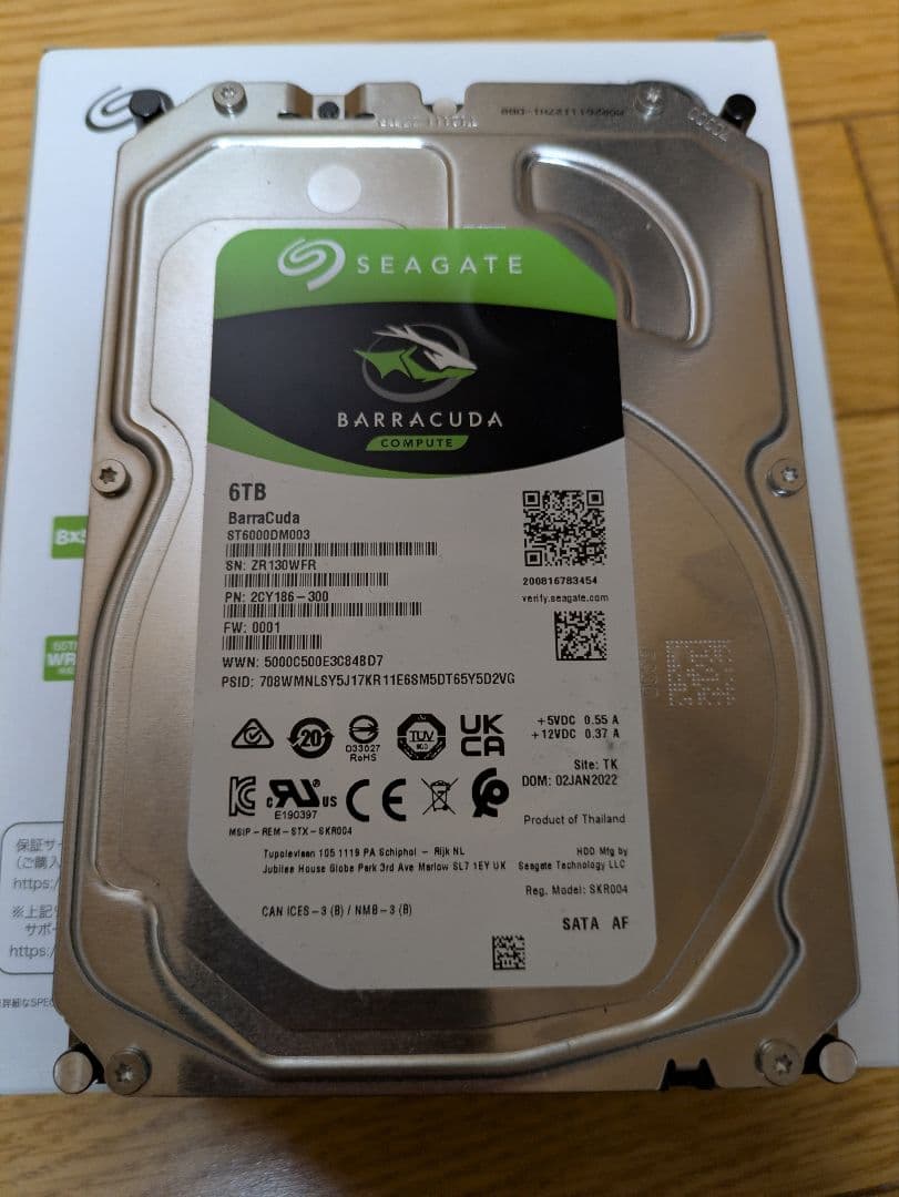 Seagate Barracuda 6TB 内蔵型HDD　ST6000DM003