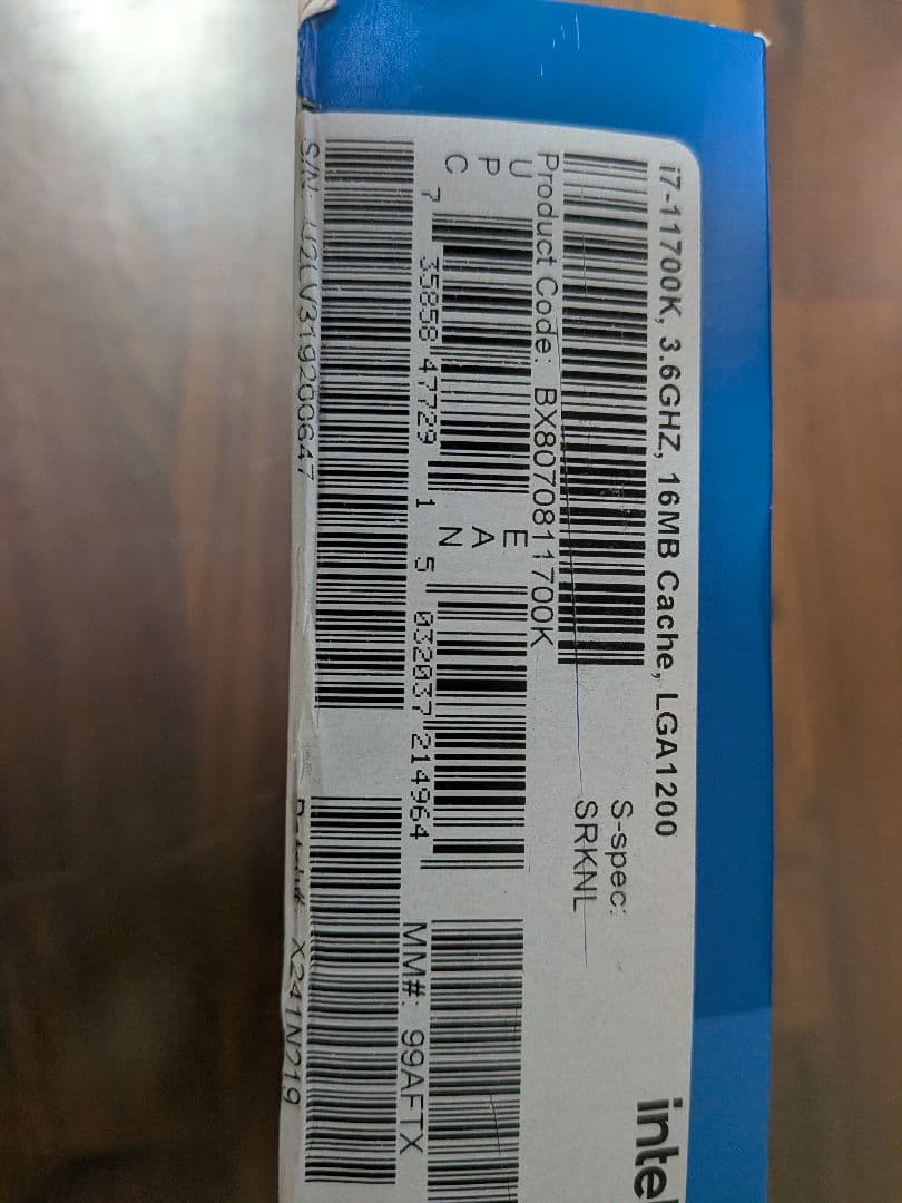 CPU Intel Core i7-11700K CPU 3.6GHz LGA 1200