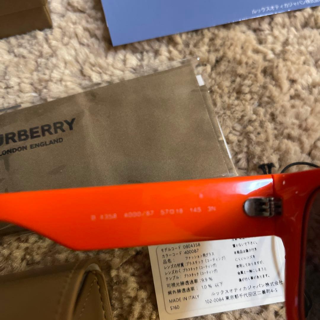 済　BURBERRY オレンジ サングラス 付属品付き