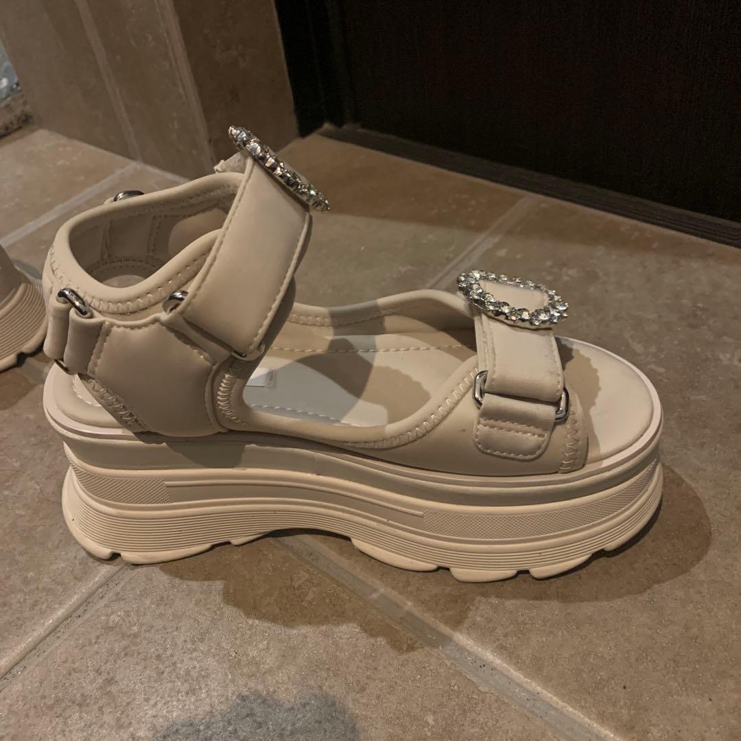 SNIDEL ベージュ スニーカーソールサンダル