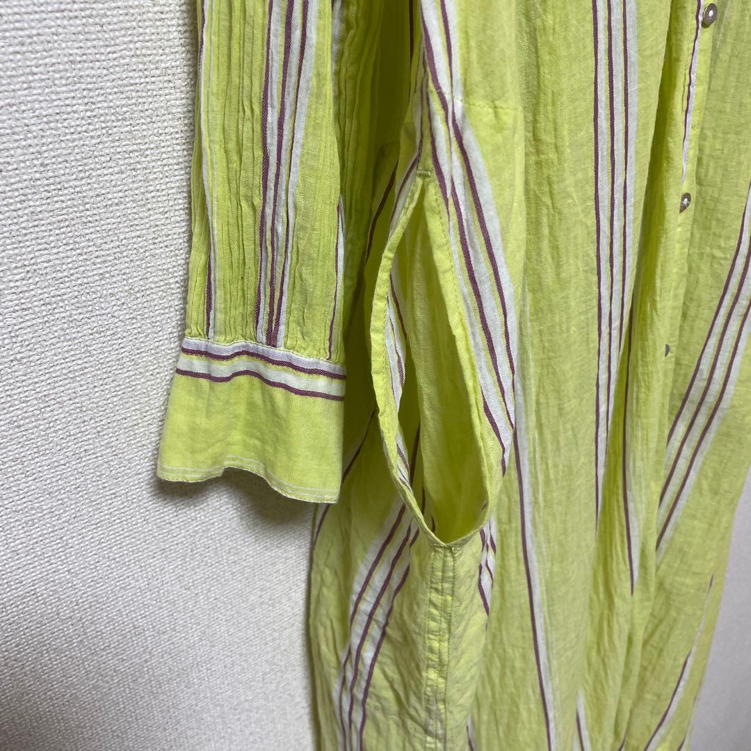 コラボ✨ヌキテパ　ne Quittez pasシャツワンピース　ストライプ