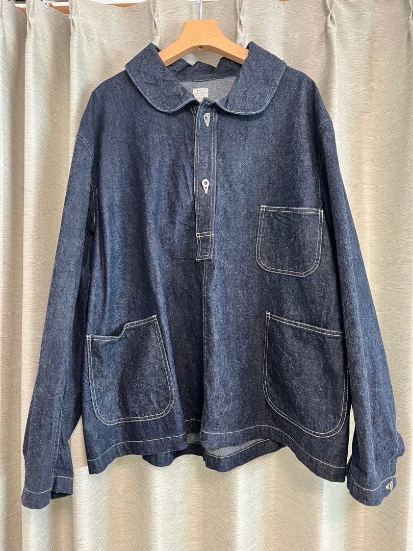 【ORDINARY FITS】ラウンドカラー デニムプルオーバー38