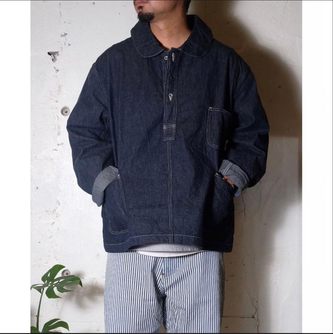 【ORDINARY FITS】ラウンドカラー デニムプルオーバー38