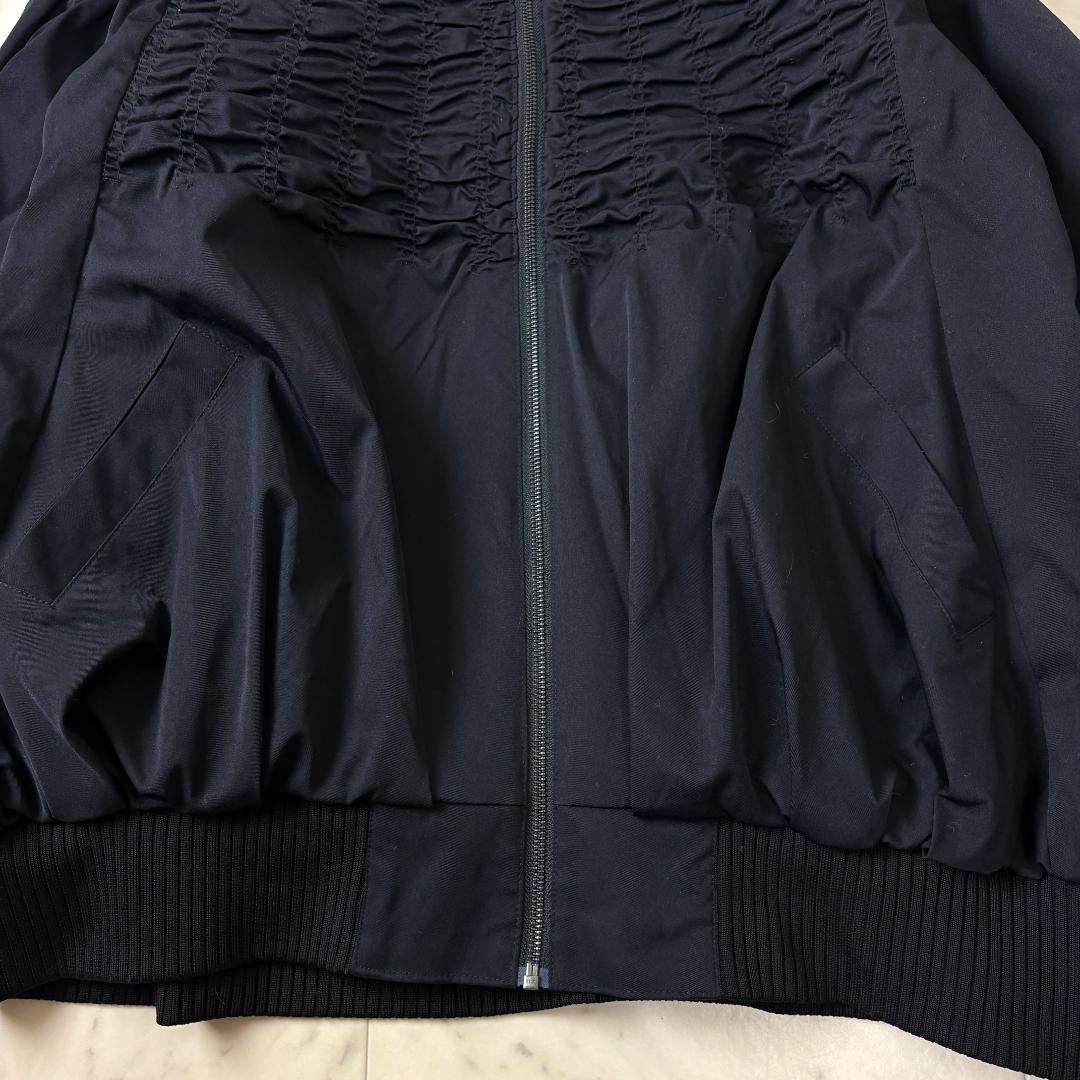 美品✨ ESCAR シャーリングブルゾン F ギャザー ブラックエスカー
