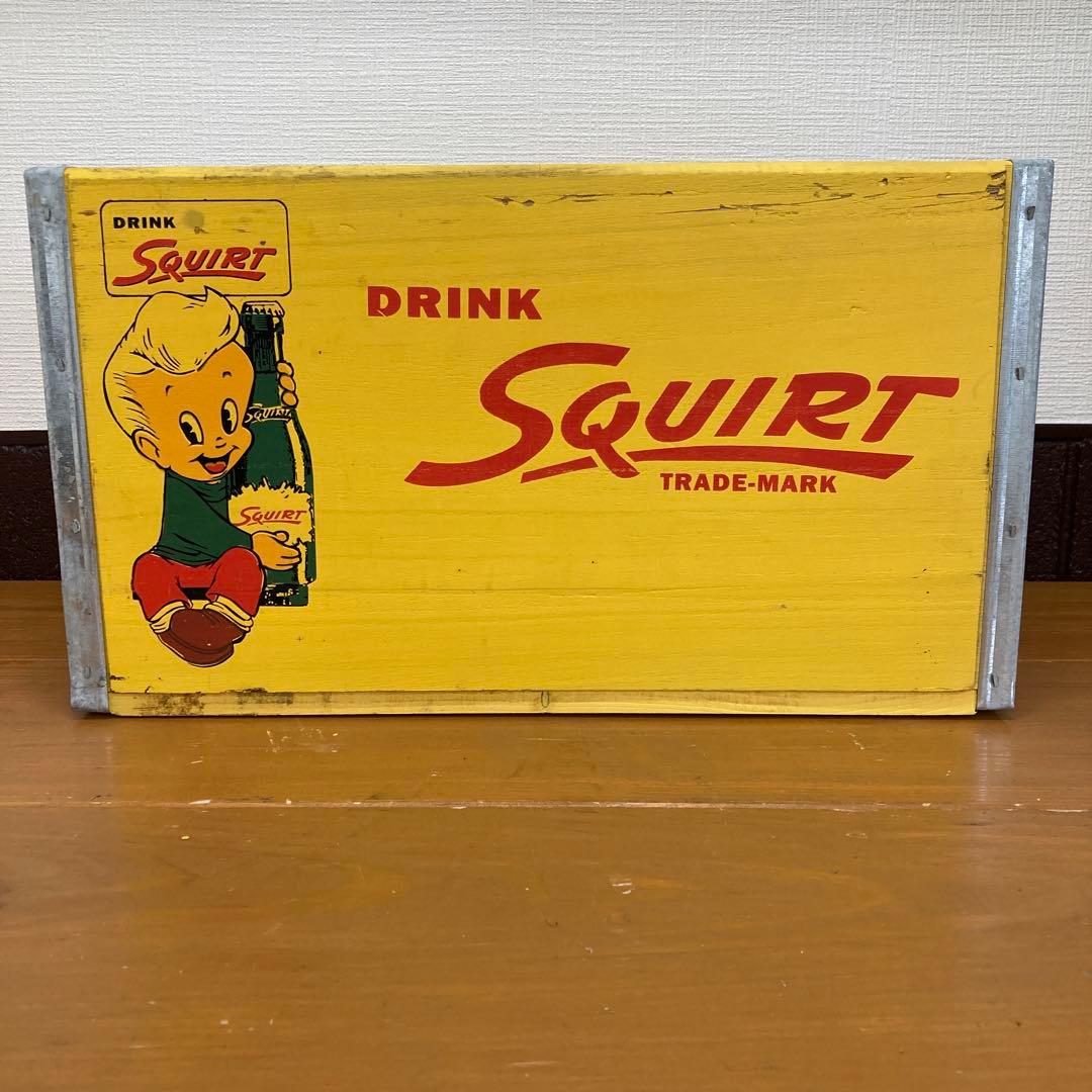 N391② ビンテージ ウッドクレート SQUIRT スクワート・ボーイ レトロ