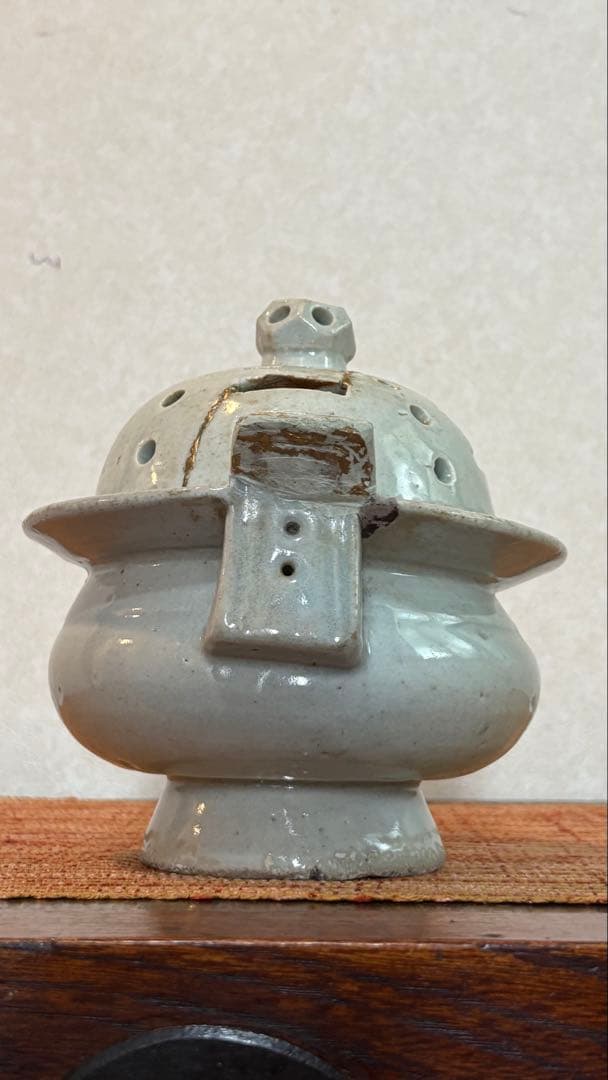 古民具　香炉白磁　李朝　朝鮮美術 骨董　金継