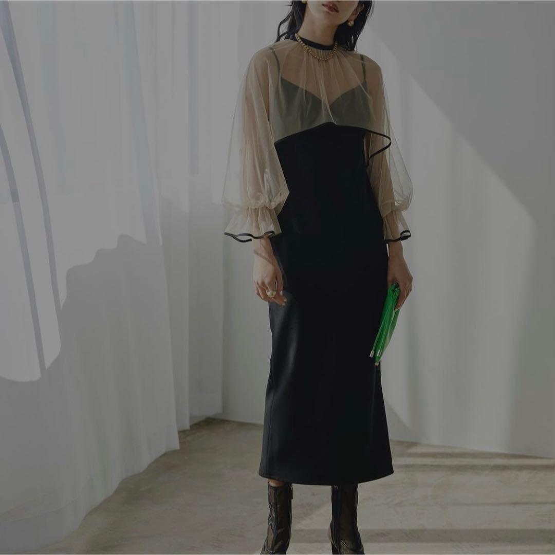 【新品タグ付】AMERI MANY WAY AIRY VEIL DRESS