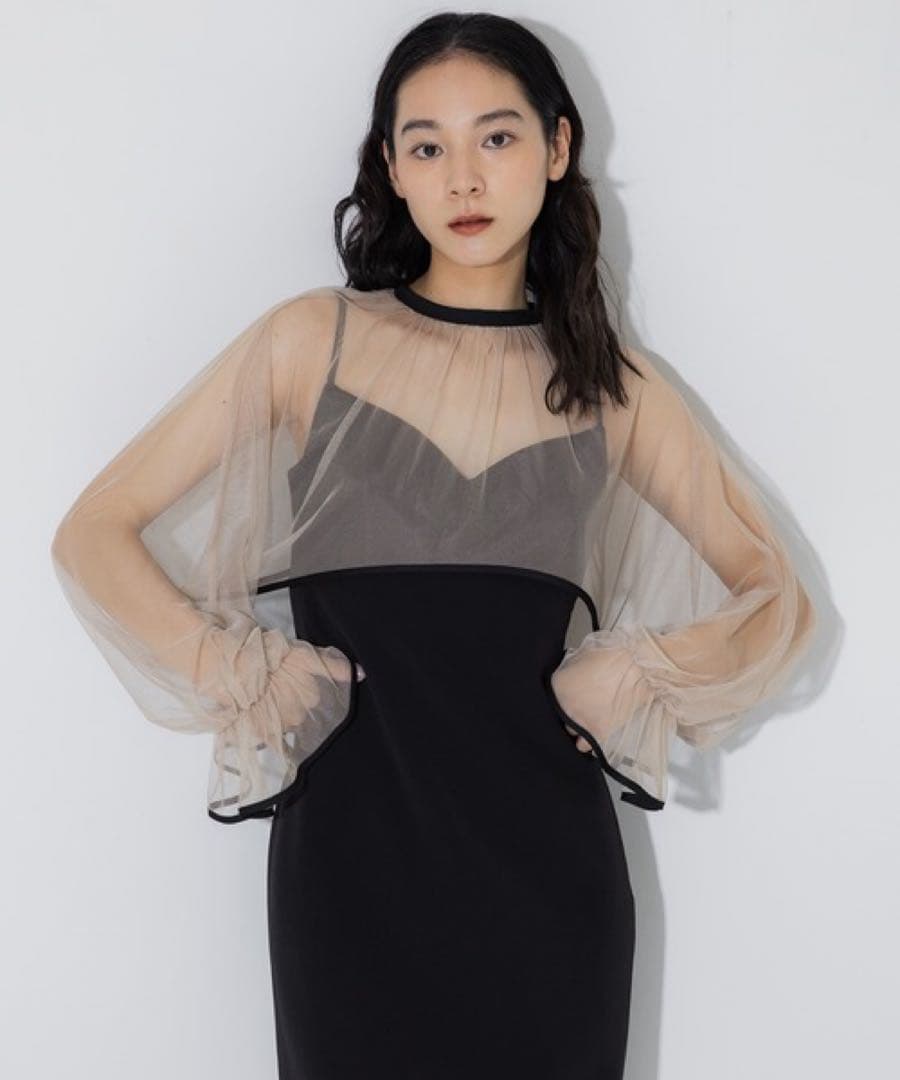 【新品タグ付】AMERI MANY WAY AIRY VEIL DRESS