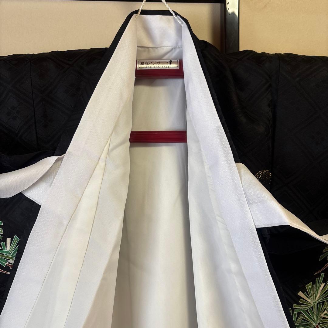 【美品】お宮参り　男児着物長襦袢セット　鷹柄