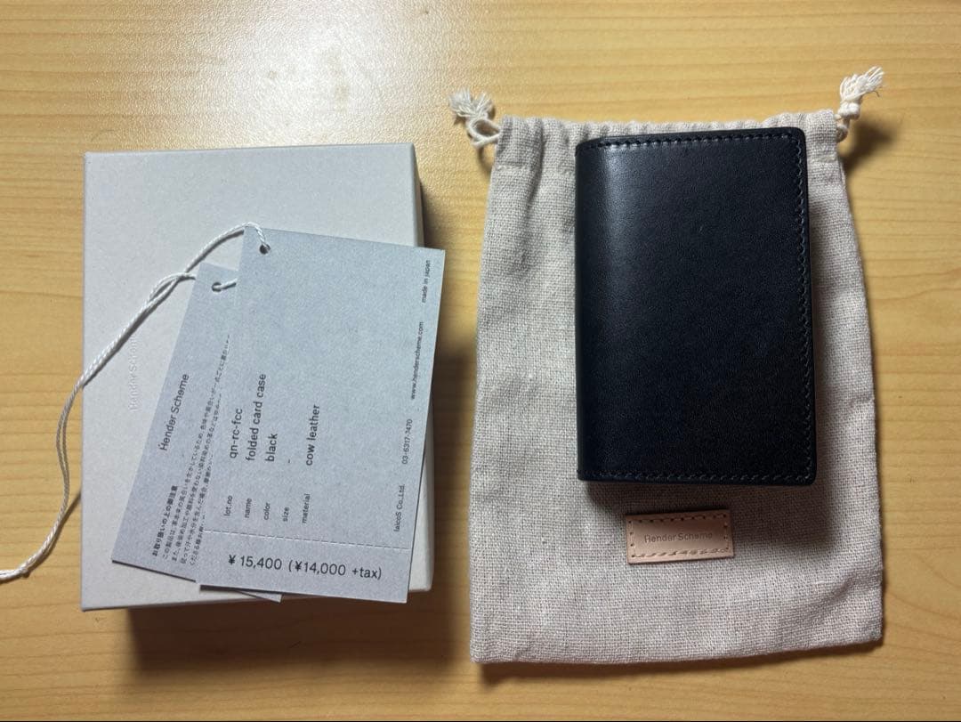 hender scheme folded card case black 未使用