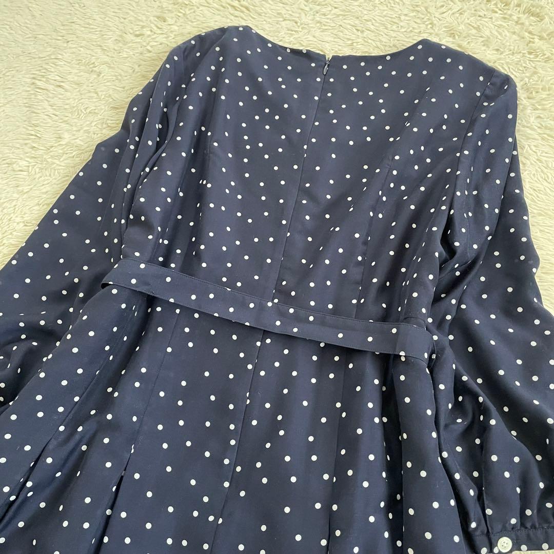 極美品　組曲　洗えるドットワンピース　ベルト　ウォッシャブル　近年モデル