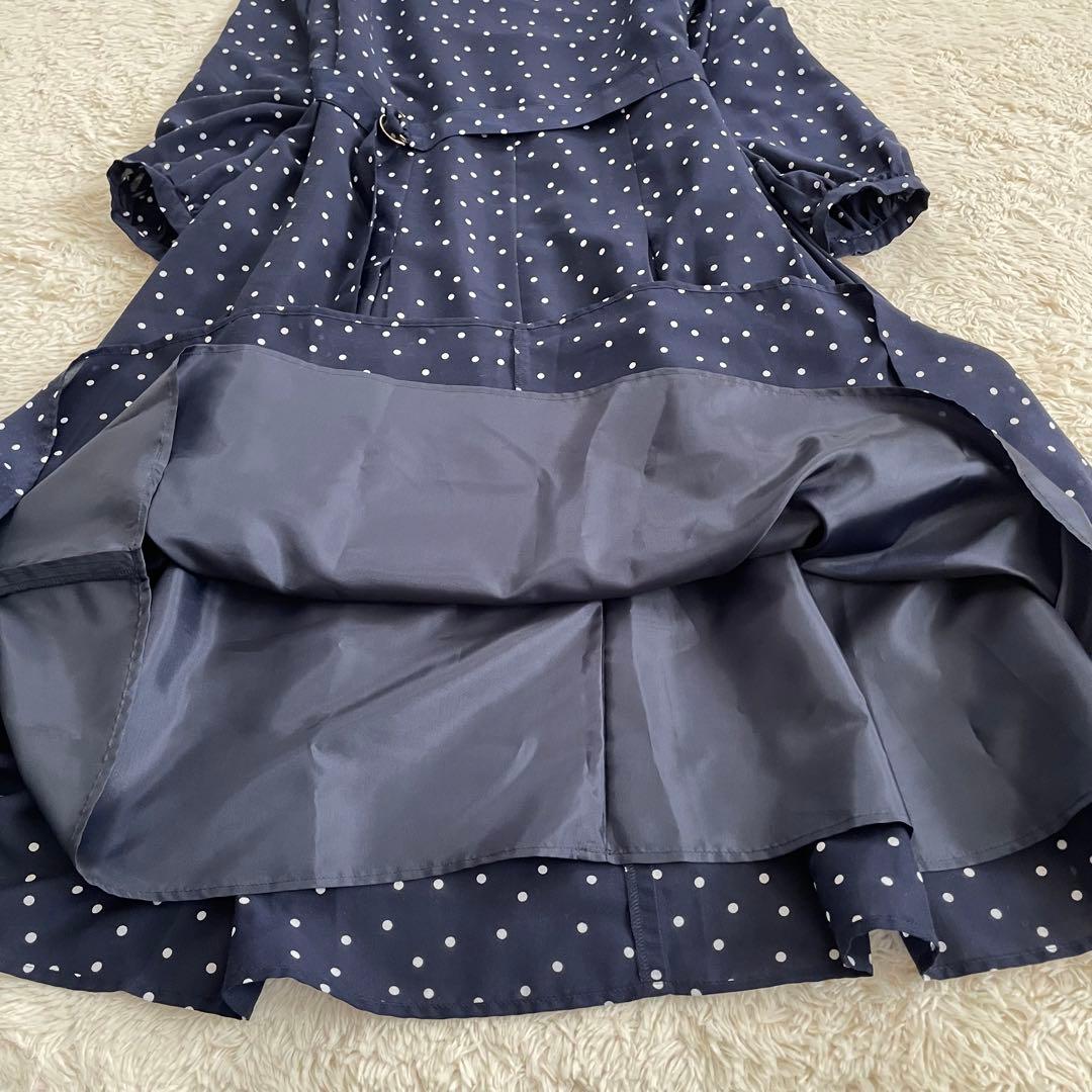 極美品　組曲　洗えるドットワンピース　ベルト　ウォッシャブル　近年モデル