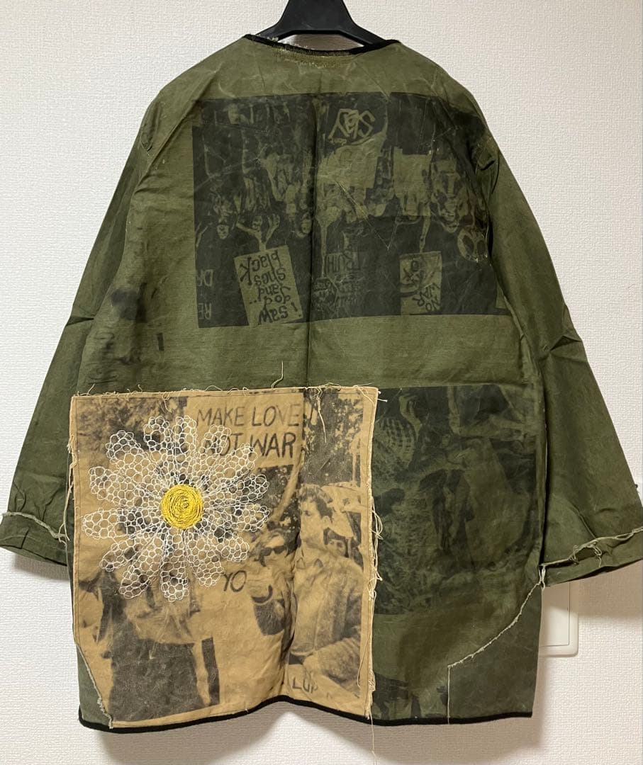 vintage テント生地 リメイク ミリタリー ジャケット 襤褸 古布