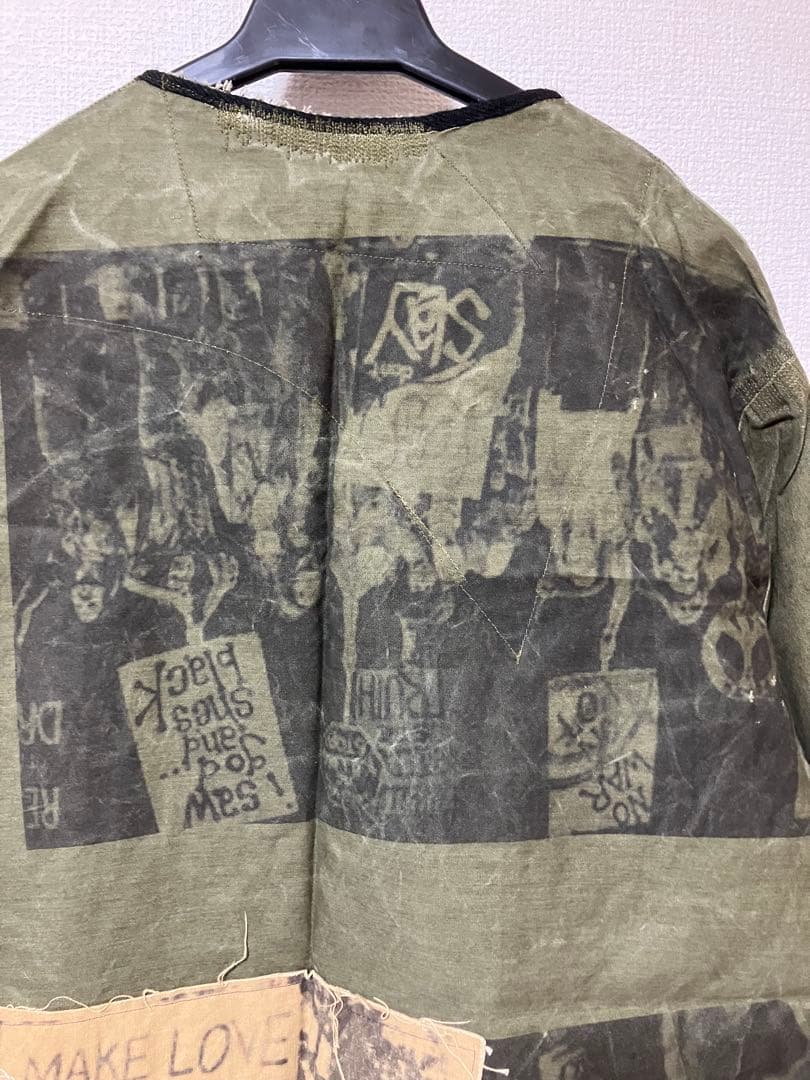 vintage テント生地 リメイク ミリタリー ジャケット 襤褸 古布